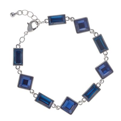Designer blue and teal square link bracelet